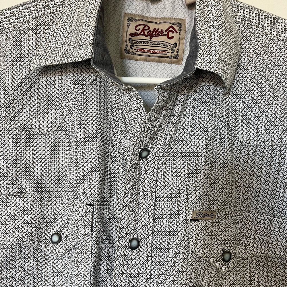 Rafter C Men's Black and White Cowboy Shirt